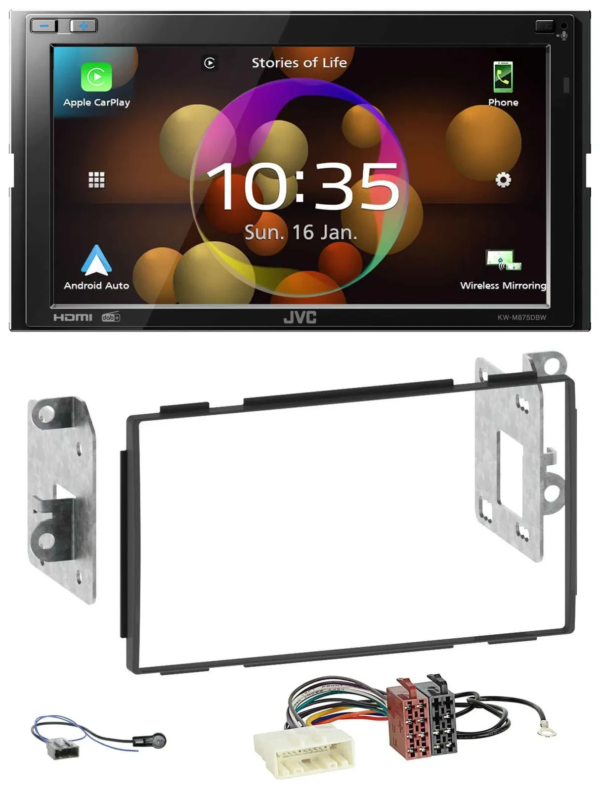 JVC DAB MP3 2DIN Bluetooth USB Autoradio für Nissan Qashqai 2007-2013