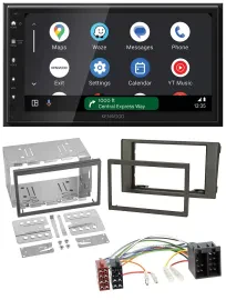 Kenwood DAB Bluetooth USB MP3 2DIN Autoradio für Iveco Daily 06-14 dunkelgrau