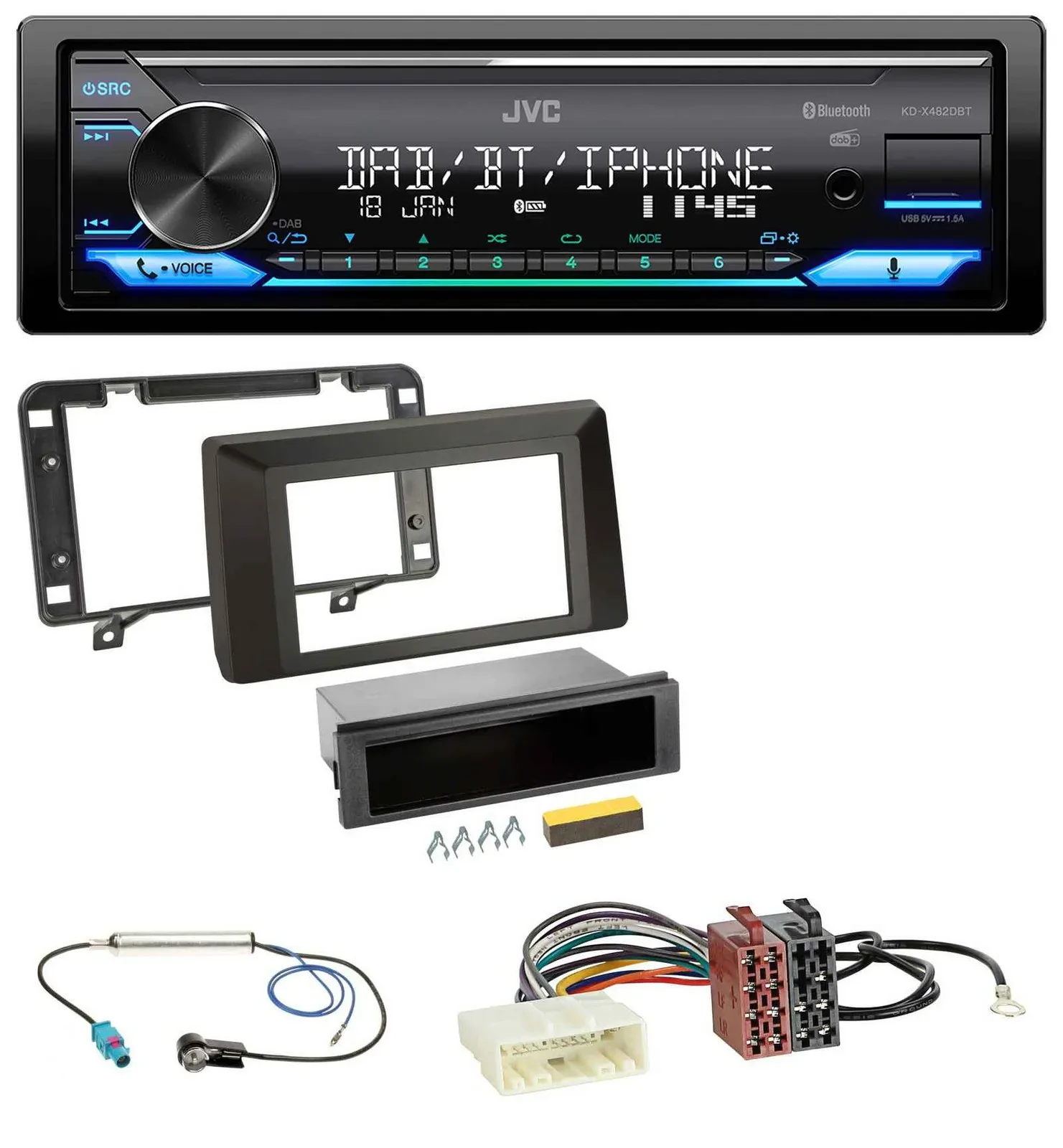 JVC Bluetooth DAB USB MP3 Autoradio für Dacia Duster (ab 2021)