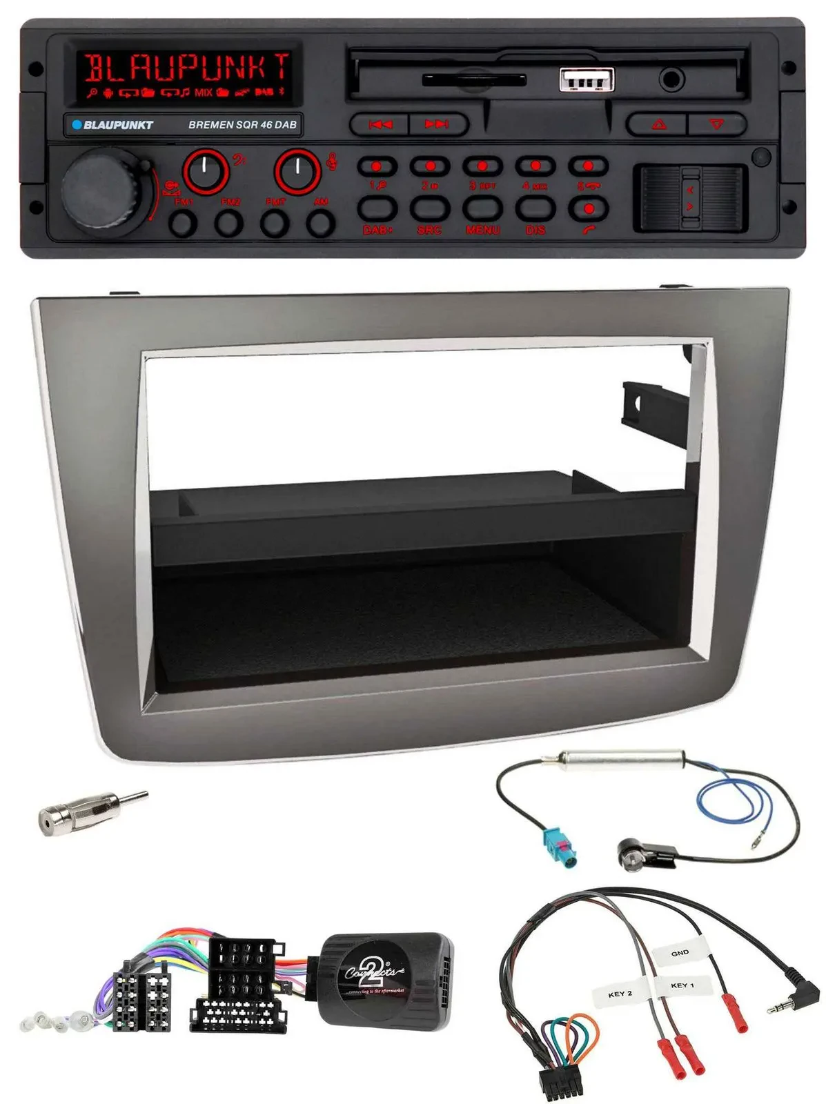 Blaupunkt SD Lenkrad USB Bluetooth DAB Autoradio für Alfa Mito 955 2008-2014 sil