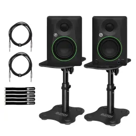 Mackie CR4.5 4.5" Powered Studio Monitor Speakers Pair w Desktop Stands