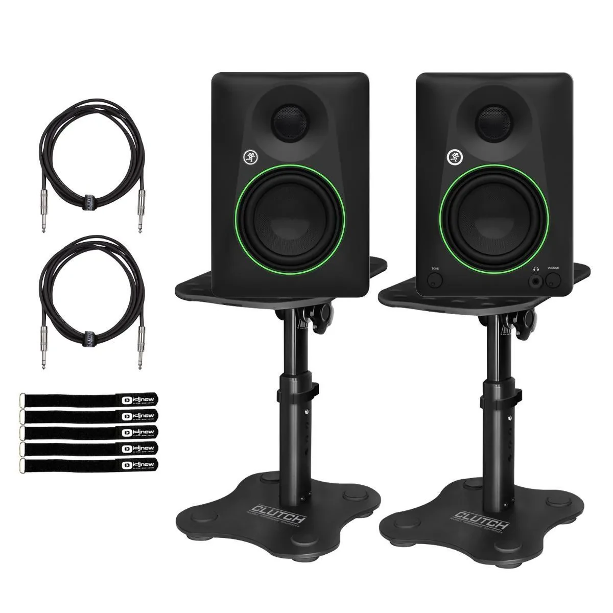 Mackie CR4.5 4.5" Powered Studio Monitor Speakers Pair w Desktop Stands
