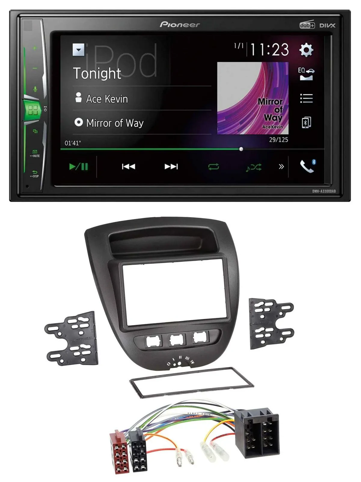 Pioneer 2DIN MP3 DAB USB Bluetooth Autoradio für Citroen C1 Toyota Aygo Peugeot