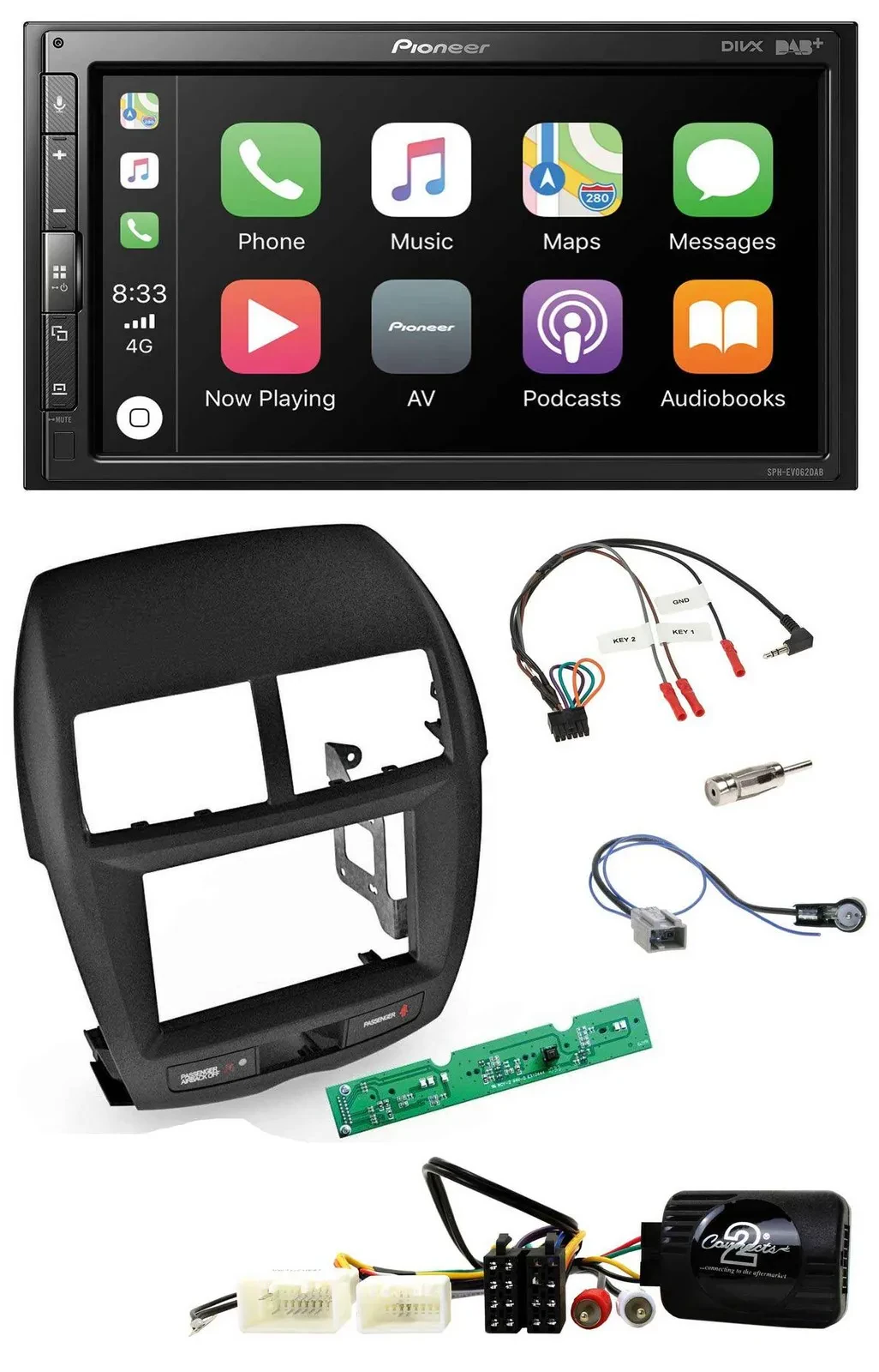 Pioneer USB Lenkrad DAB 2DIN Bluetooth Autoradio für Mitsubishi ASX 2010-2014