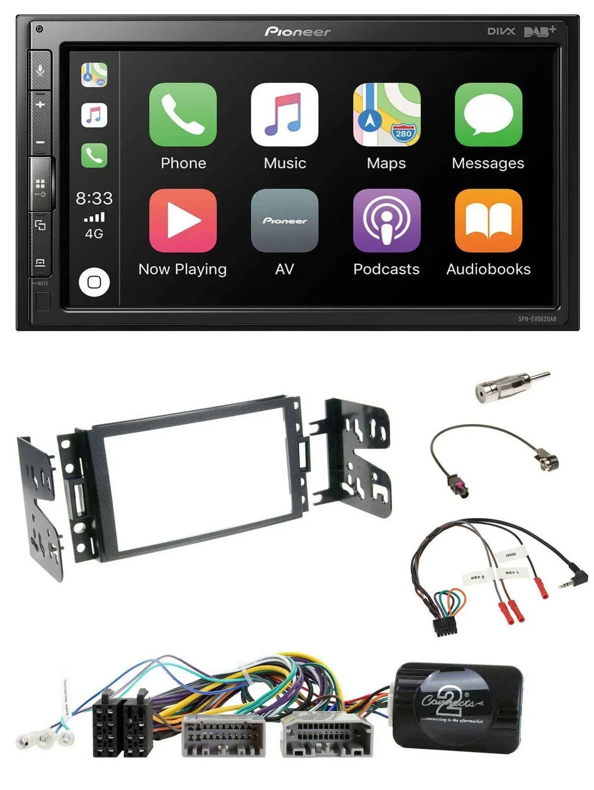 Pioneer USB Lenkrad DAB 2DIN Bluetooth Autoradio für Jeep Grand Cherokee 2011-20