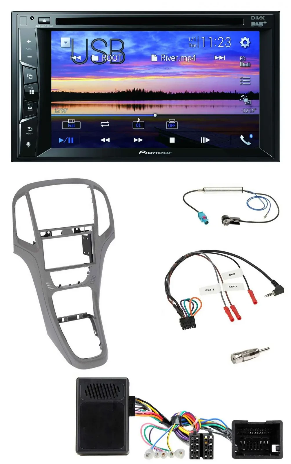 Pioneer Bluetooth 2DIN USB DVD DAB Lenkrad Autoradio für Opel Astra J ab 2009 Ti