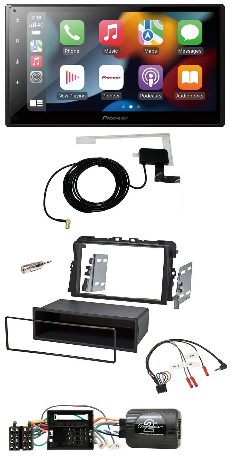 Pioneer Lenkrad USB Bluetooth DAB 2DIN Autoradio für Opel Vivaro 2011-2015