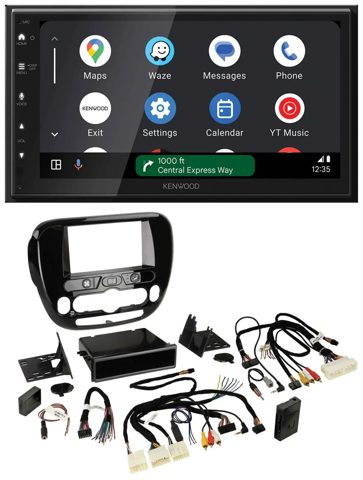 Kenwood DAB Bluetooth USB Lenkrad 2DIN Autoradio für Kia Soul ab 2014 Klima