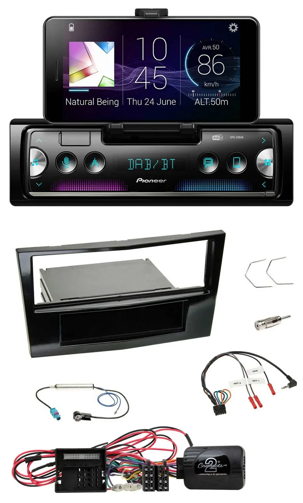 Pioneer USB Lenkrad Bluetooth DAB Autoradio für Opel Corsa D Klavierlack 09-14