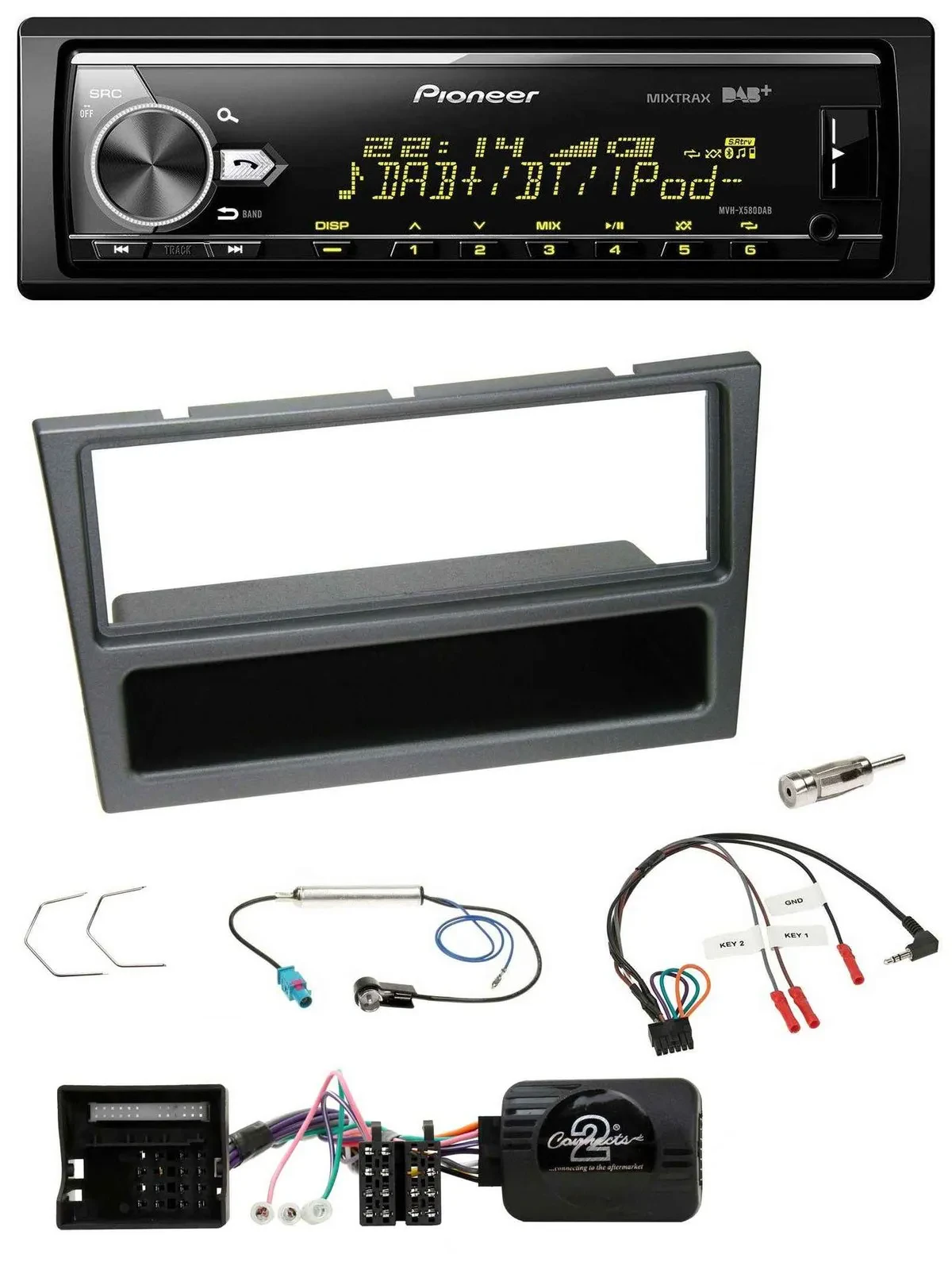 Pioneer Bluetooth USB DAB Lenkrad Autoradio für Opel Corsa C Meriva Vectra C Tig