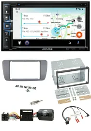 Alpine Bluetooth TMC USB DAB 2DIN Lenkrad Navigation für Seat Ibiza ab 08 conema
