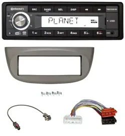 Continental USB 1DIN AUX DAB MP3 Autoradio für Renault Twingo ab 2015 beige-grau