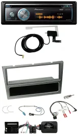 Pioneer Bluetooth DAB Lenkrad USB CD Autoradio für Opel Corsa C 04-06 aluminium
