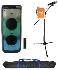 Rockville BASS PARTY 10 Karaoke Machine System Party Speaker+Mic/Tablet Stand