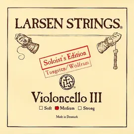 Струны для виолончели Larsen Strings Soloist Edition G String 4/4 Size Medium Tungsten, Ball End