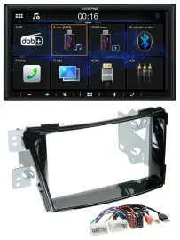 Автомагнитола Alpine для Hyundai i40 (с 2011, VF) 2DIN Bluetooth DAB USB, черный глянец