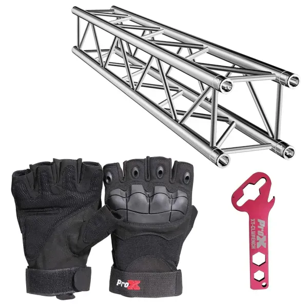 ProX XT-SQ656 6.56FT Square Truss Segment w/ Pair Black Gloves + Truss Key