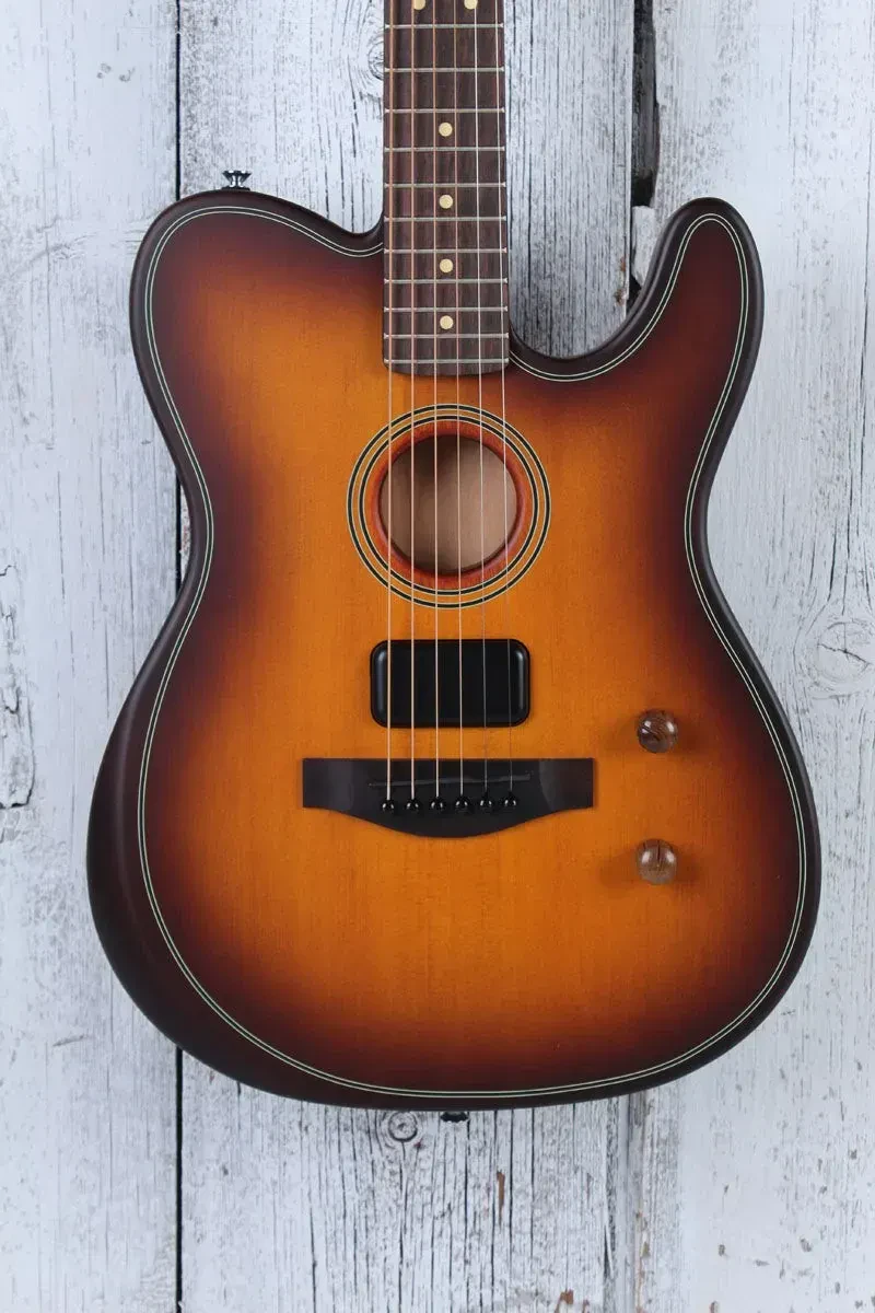 Fender Acoustasonic Standard Telecaster Acoustic Electric Guitar Honey Burst