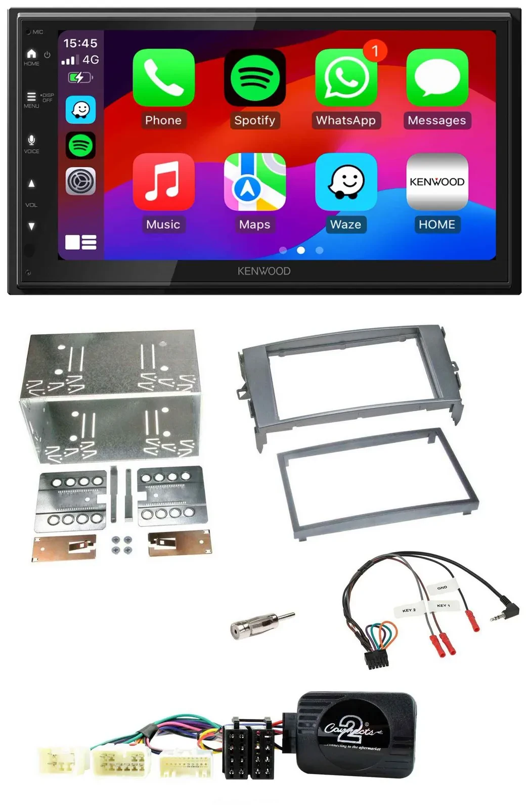 Kenwood Lenkrad USB DAB 2DIN Bluetooth Autoradio für Toyota Auris 2007-2011 anth