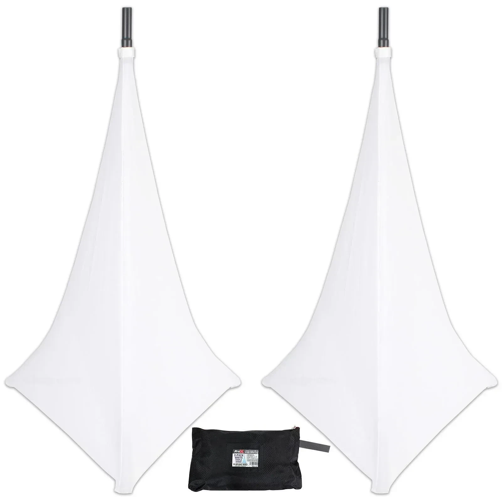Чехол для стойки акустической системы для DJ ProX X-SP3SC-WX2 белый, трёхсторонний, на стойки 5–6 ft (набор, 2 шт.) с сумкой