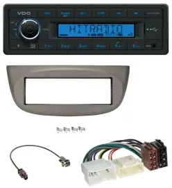 VDO Bluetooth AUX USB MP3 Autoradio für Renault Twingo ab 2012 beige-grau