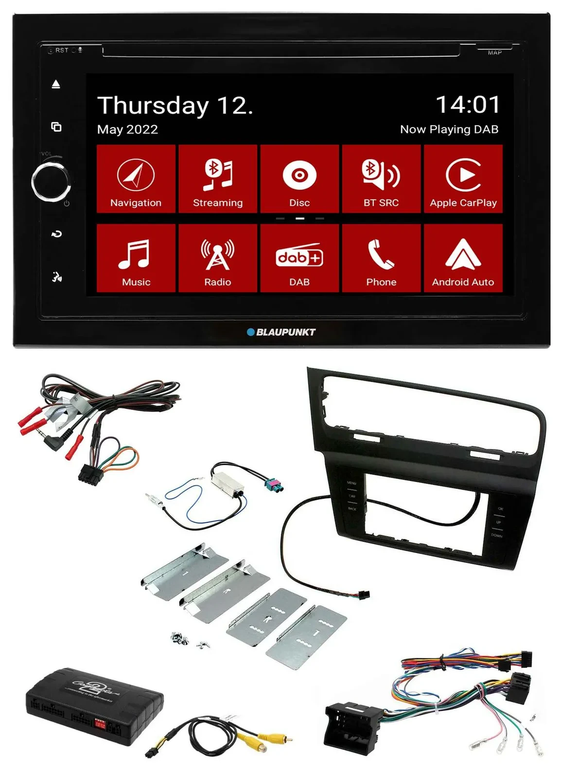 Blaupunkt 2DIN Lenkrad Bluetooth USB TMC DAB Navigation für VW Golf VII 7 2012-2
