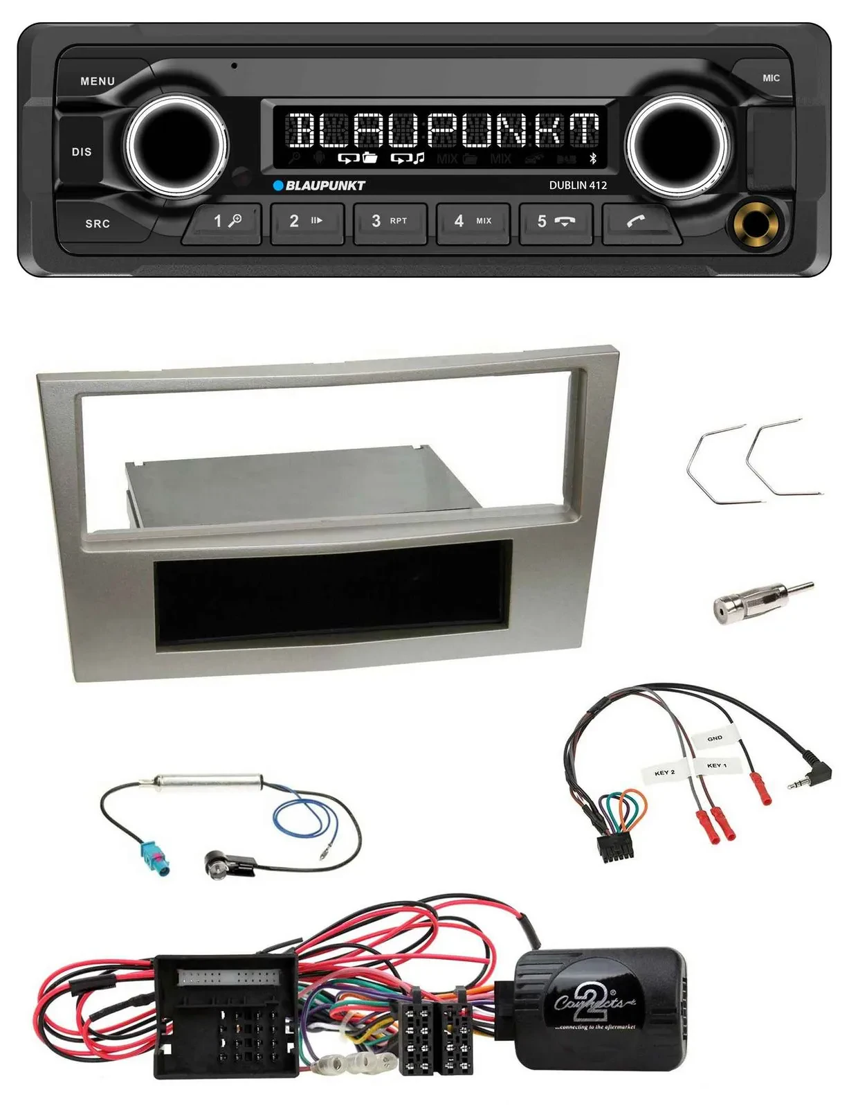 Автомагнитола Blaupunkt MP3, Bluetooth, USB для Opel Corsa D (2009–2014) цвет Satin Stone