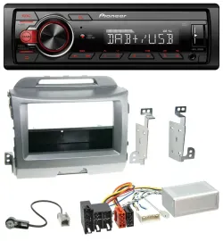 Pioneer MP3 1DIN DAB USB Lenkrad Autoradio für Kia Sportage 3 10-15 Navi silber