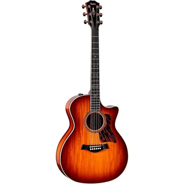 Электроакустическая гитара Taylor Custom All Ribbon Mahogany Grand Auditorium Shaded Edge Burst