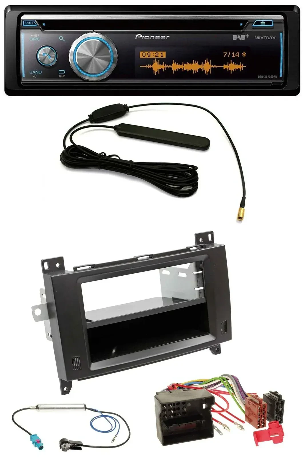Автомагнитола Pioneer CD/USB/Bluetooth/DAB для Mercedes Viano/Vito (2006–2014) черная