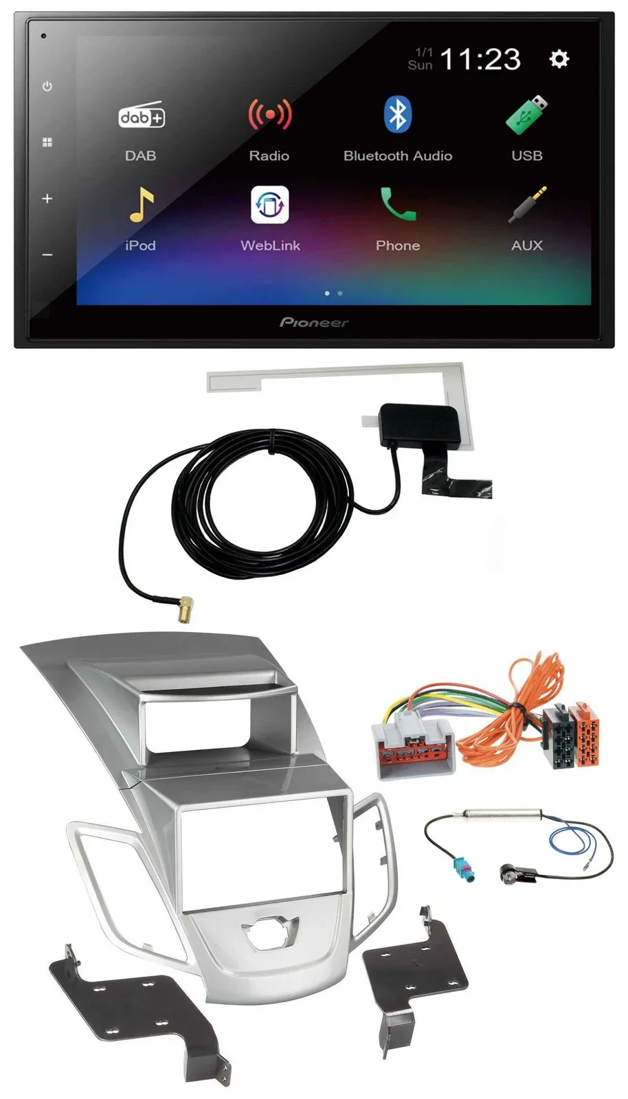 Pioneer DAB MP3 Bluetooth 2DIN USB Autoradio für Ford Fiesta 2008-2010 Display s