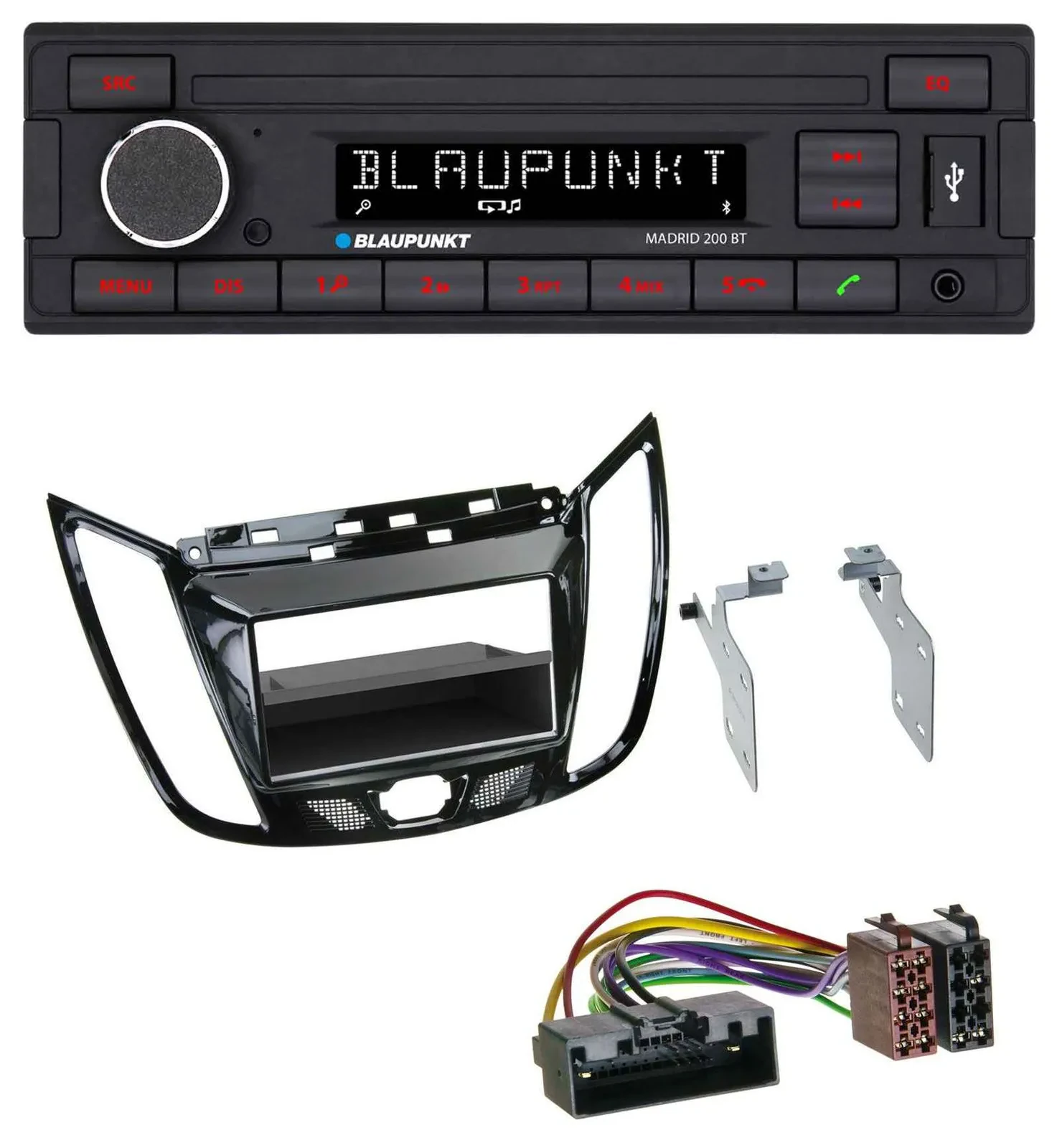 Blaupunkt USB AUX Bluetooth MP3 Autoradio für Ford C-Max Kuga Klavierlack schwar