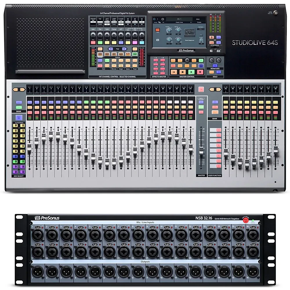 PreSonus StudioLive 64S 64-Channel Mixer Package w/NSB 32.16 Network Stage Box
