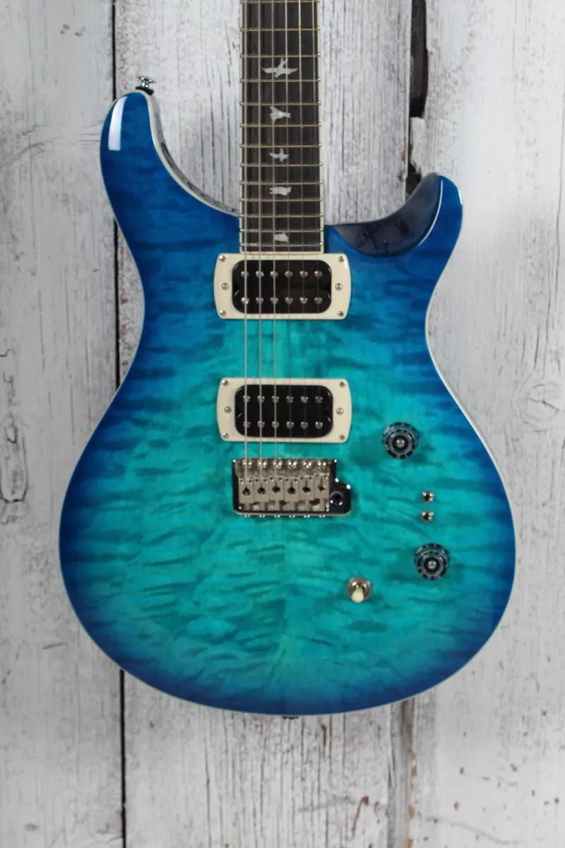 PRS SE Custom 24-08 Quilt Electric Guitar Lake Blue Finish with Gig Bag