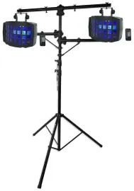 2) Rockville BD20 Rechargeable Wireless DMX DJ Dance Floor Derby Lights+T-Stand