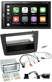 Автомагнитола для Alfa Romeo Mito (2008–2014) Pioneer 2DIN, DAB, Bluetooth, USB, поддержка кнопок на руле, черная