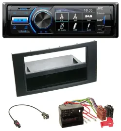 JVC Bluetooth MP3 USB DAB Autoradio für Ford Focus C-Max S-Max Galaxy 03-07 schw
