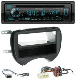 Автомагнитола Kenwood MP3 Bluetooth DAB USB CD для Nissan Micra K13 (2010–2013), черный