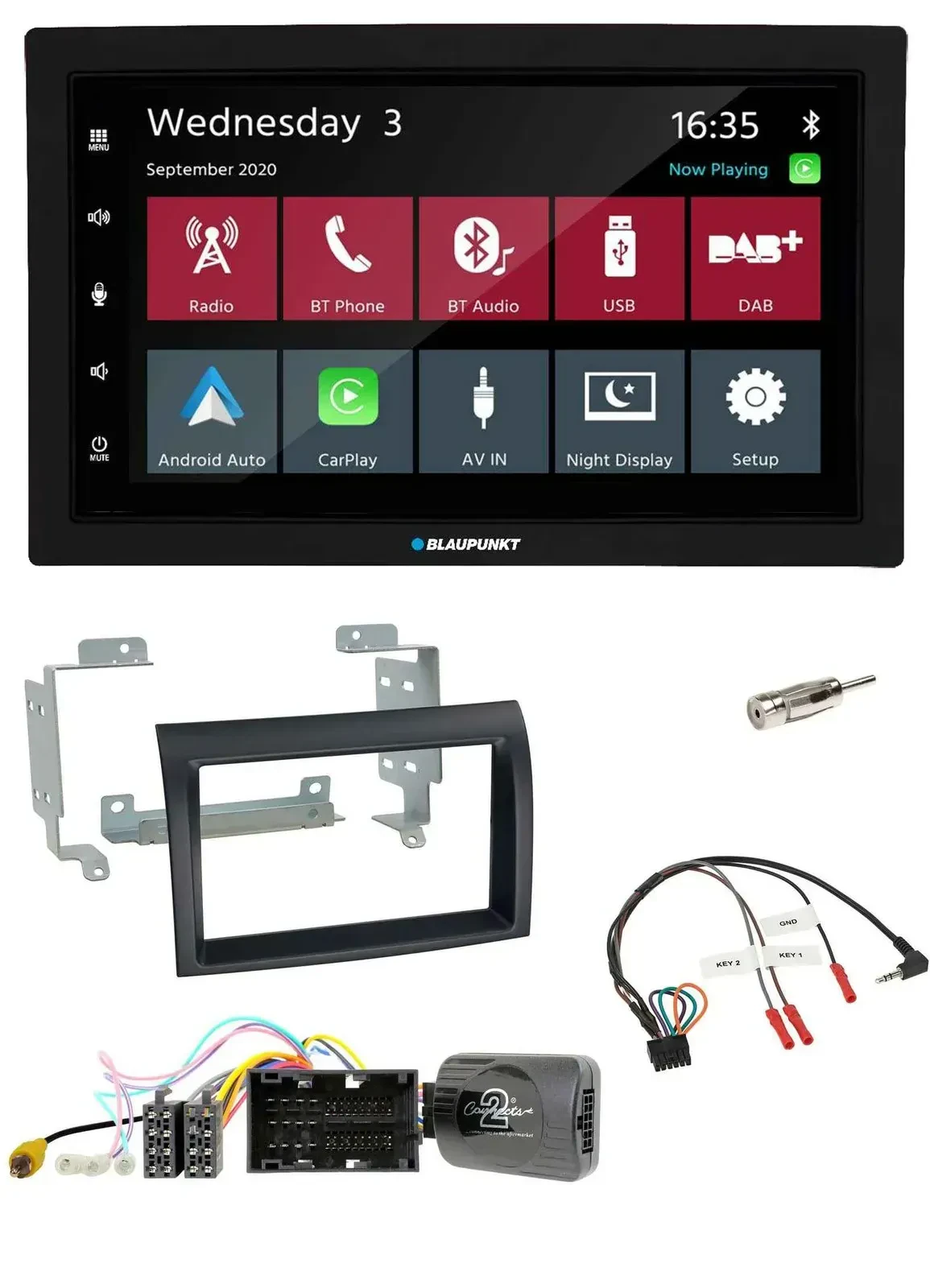 Blaupunkt DAB Bluetooth USB Lenkrad 2DIN Autoradio für Citroen Jumper ab 14 schw