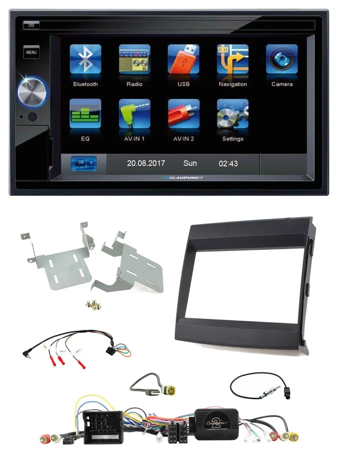 Blaupunkt 2DIN Bluetooth TMC USB Lenkrad SD Navigation für Porsche Cayenne 2011-