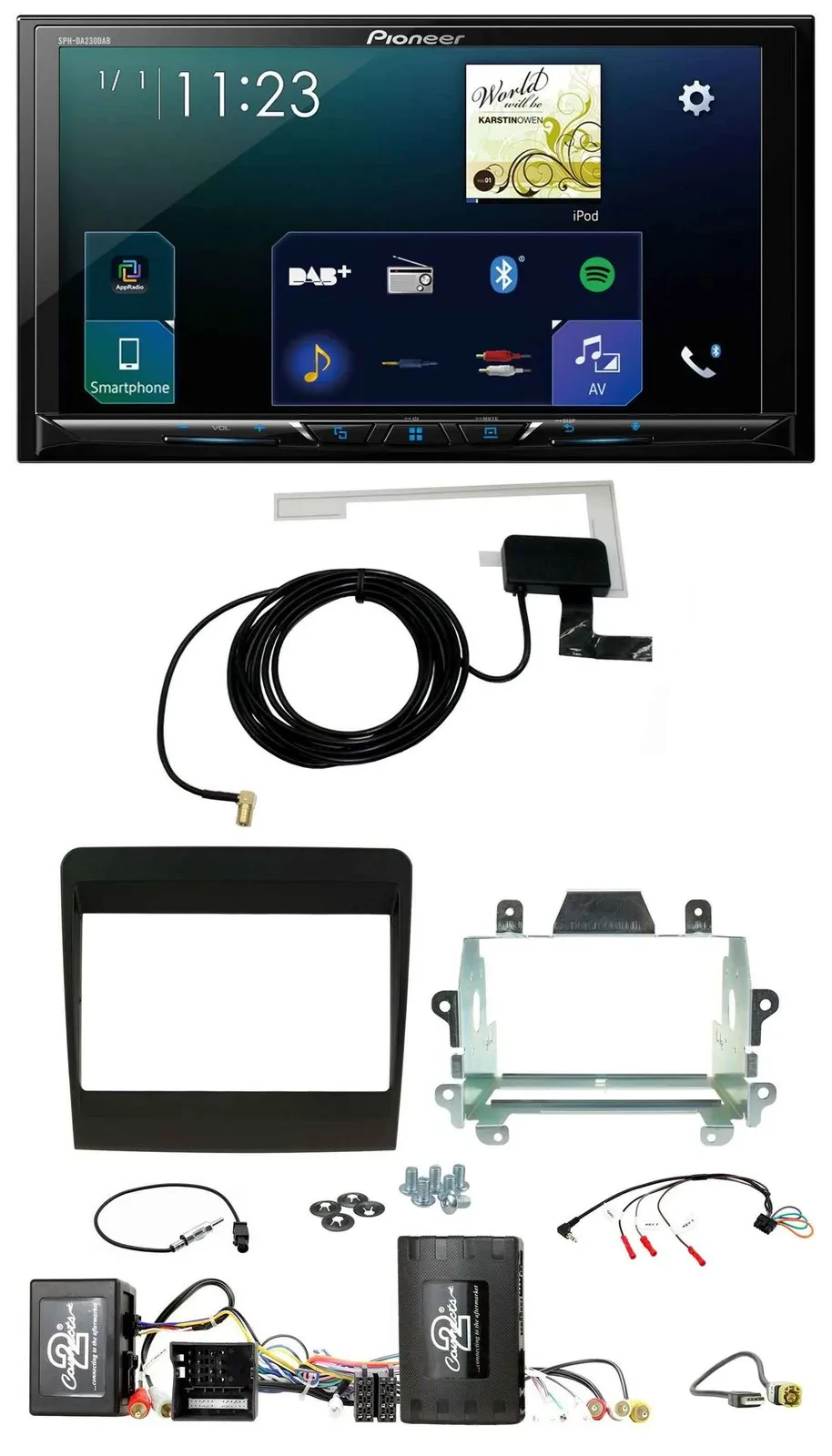 Автомагнитола Pioneer 2DIN, DAB, USB, Bluetooth, для Porsche 911 (2011–2017), управление с руля