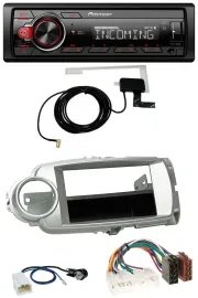 Pioneer MP3 AUX CD DAB USB Autoradio für Toyota Yaris (11-14) - silber