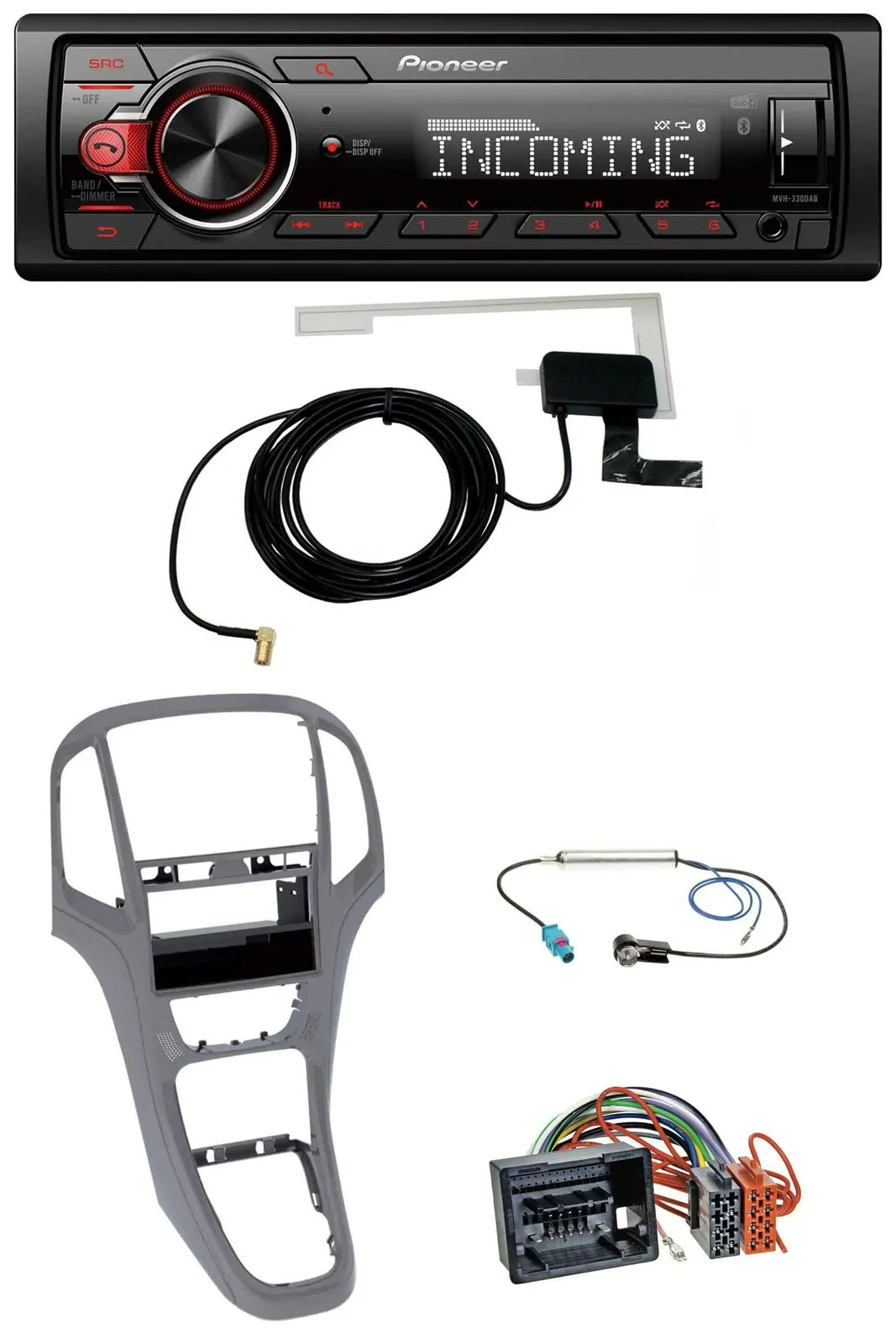 Автомагнитола Pioneer USB MP3 DAB Bluetooth для Opel Astra J (с 2009), титаново-серый