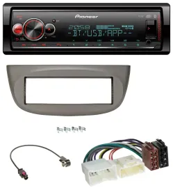 Pioneer Bluetooth USB MP3 DAB Autoradio für Renault Twingo ab 2012 beige-grau