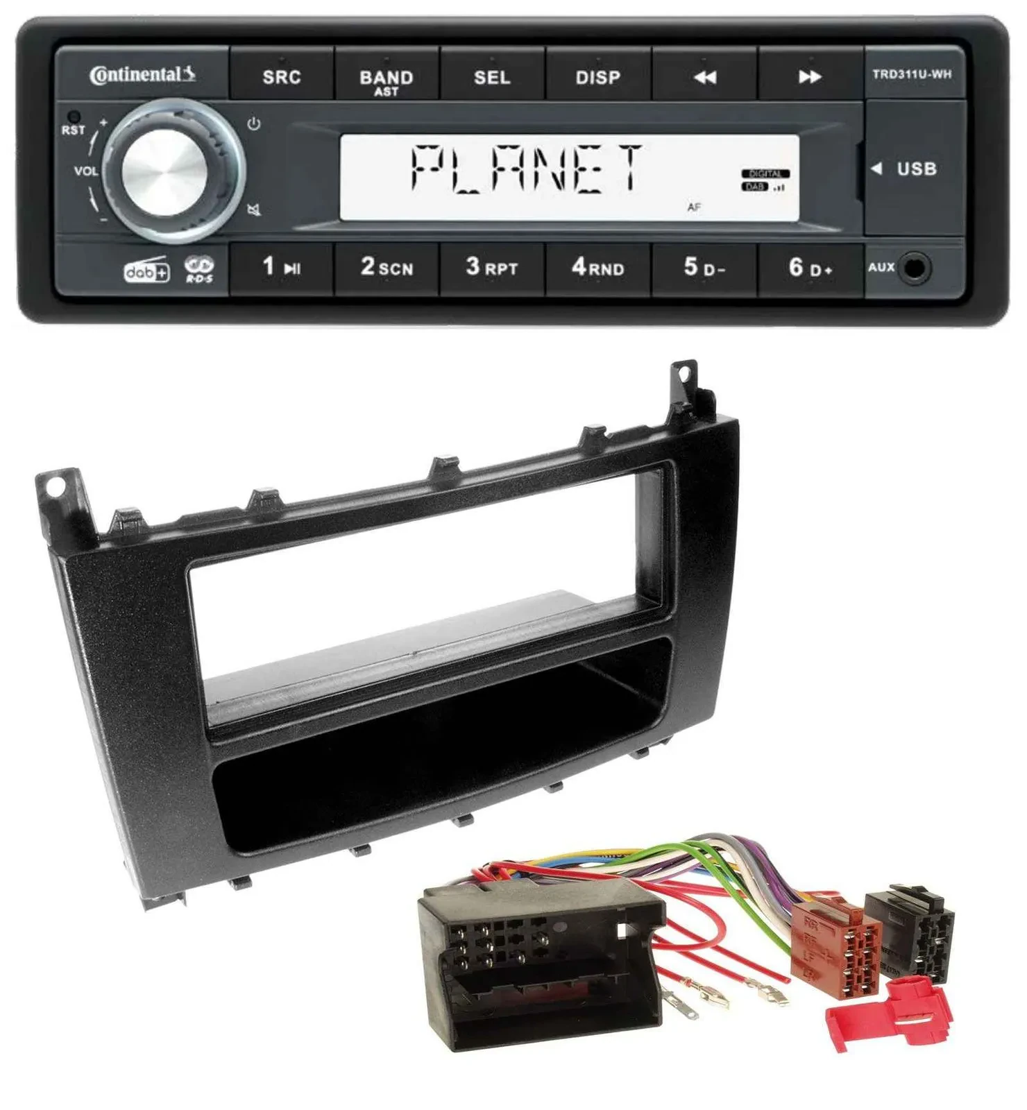 Continental MP3 AUX USB DAB 1DIN Autoradio für Mercedes CLK W209 C-Klasse W203