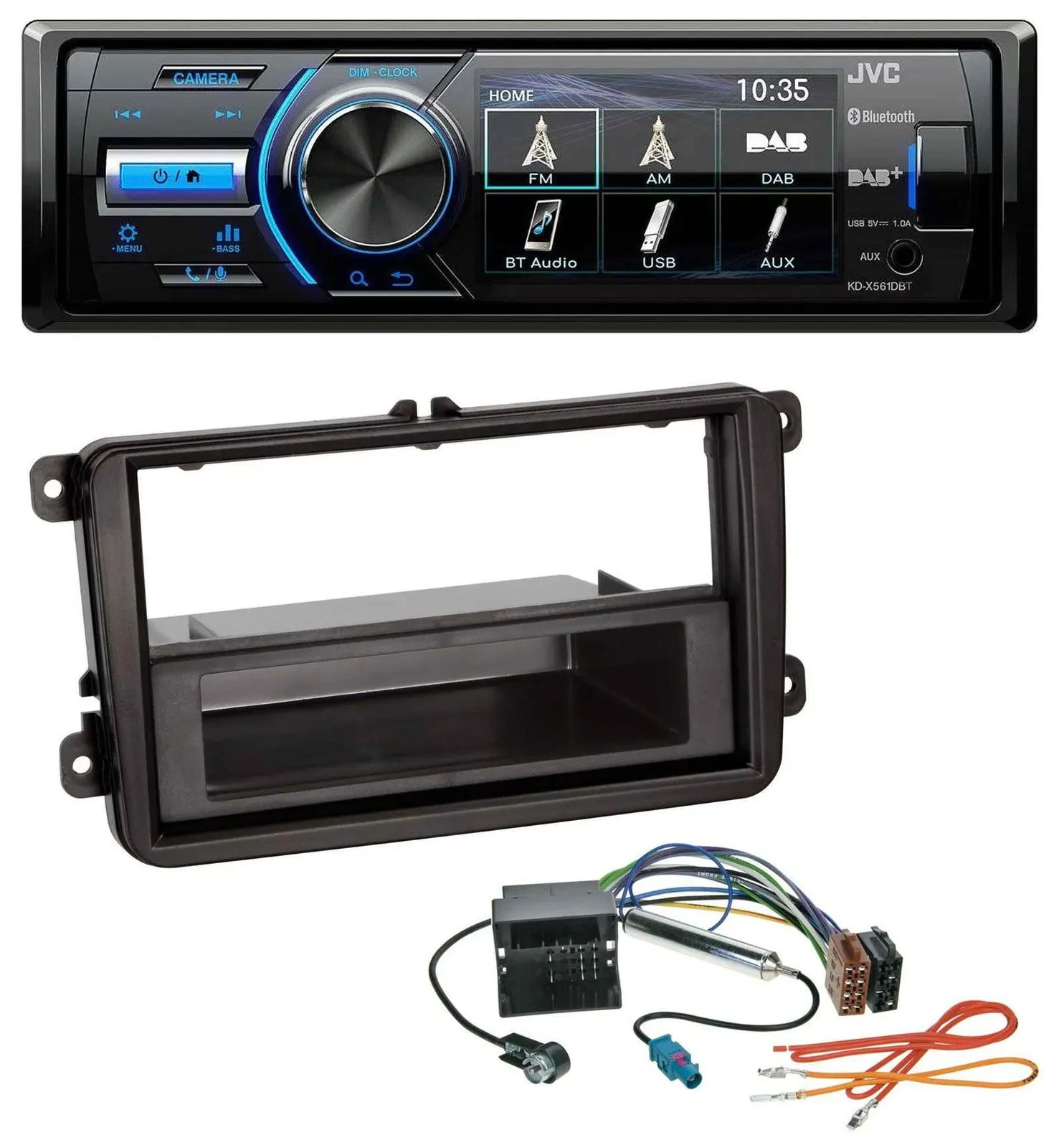 Автомагнитола для Skoda Fabia/Octavia/Rapid/Roomster JVC Bluetooth, MP3, USB, DAB