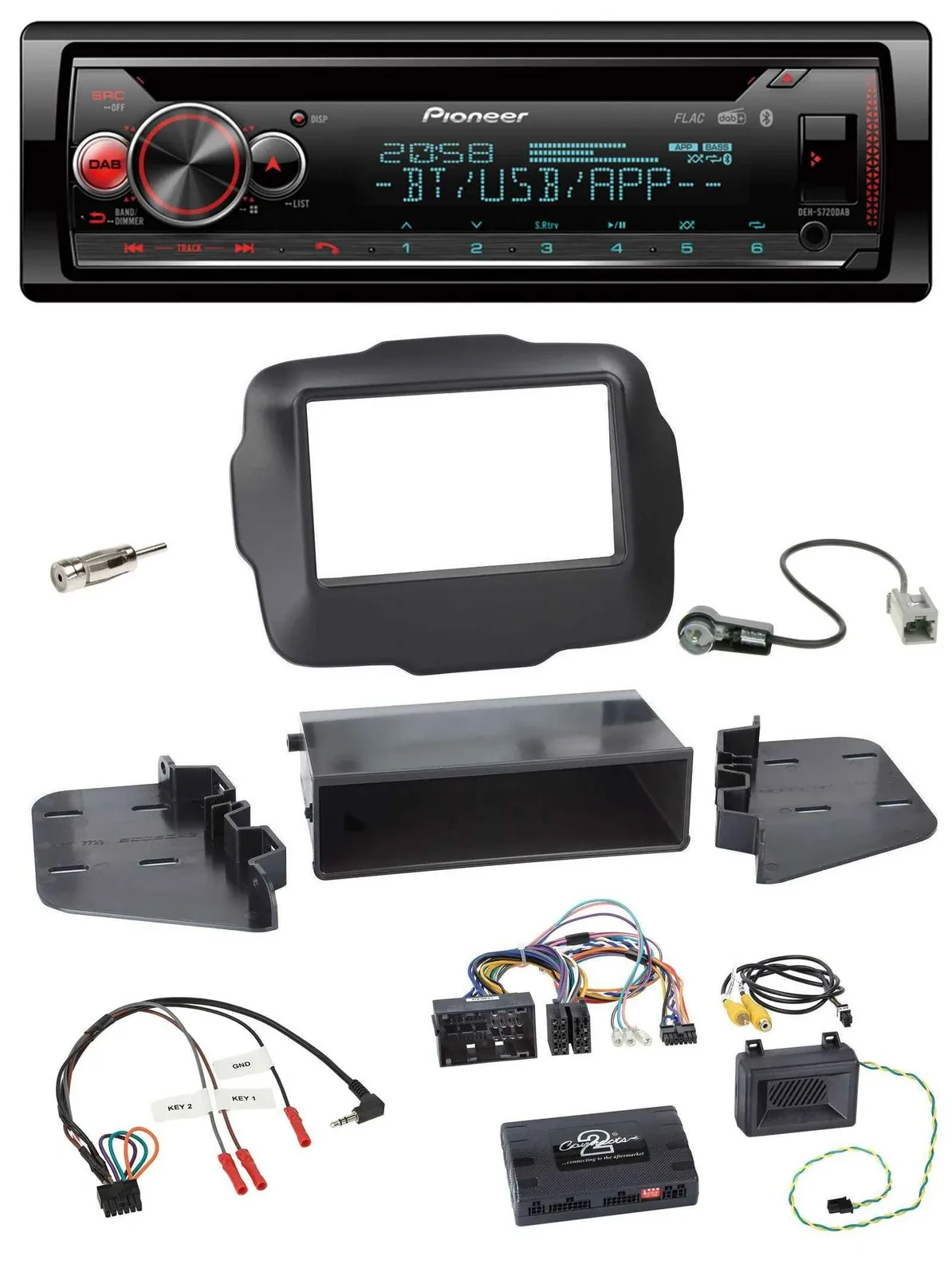 Pioneer Lenkrad DAB CD Bluetooth USB Autoradio für Jeep Renegade ab 2015