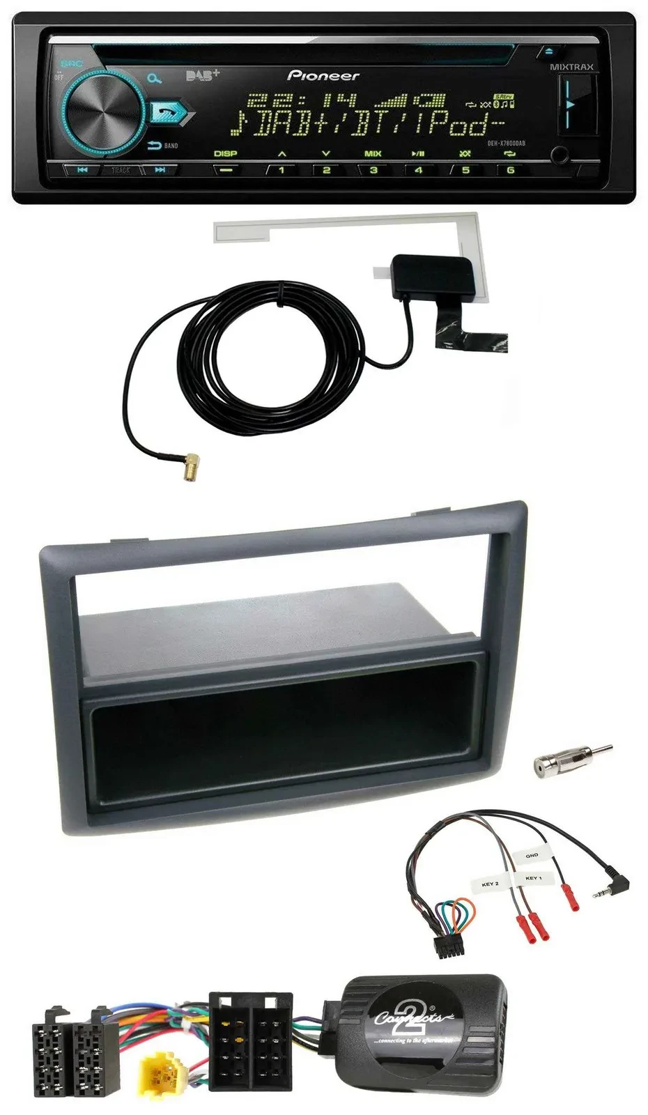 Pioneer MP3 Lenkrad CD USB DAB Autoradio für Renault Megane 2007-2008 schwarz