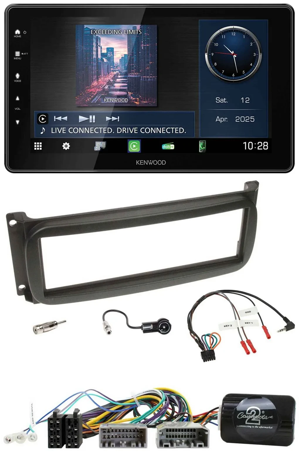 Kenwood Lenkrad Bluetooth USB DAB Autoradio für Chrysler Dofge RAM ab 2002