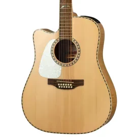 Takamine GD74CE Left-Handed 12-String Dreadnought A/E Guitar, Solid Spruce Top